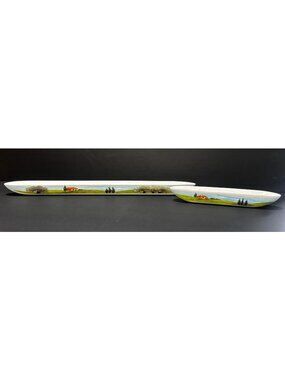 Susanne Riette Boston Warehouse Hand-Painted Ceramic Olive Boat Set VTG 02